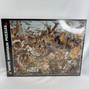 NEW 1998 HTF RARE Animal Fantasia Lions Tigers Jaguar Cheetah 1000 Piece Puzzle